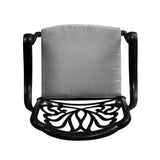Set of 2 Outdoor Cast Aluminum Dining Chairs with Cushions Garden Seating Living and Home 