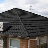 Half Round Ridge Tile Stone Coated Metal Roofing 10pcs Roofing Living and Home Black 