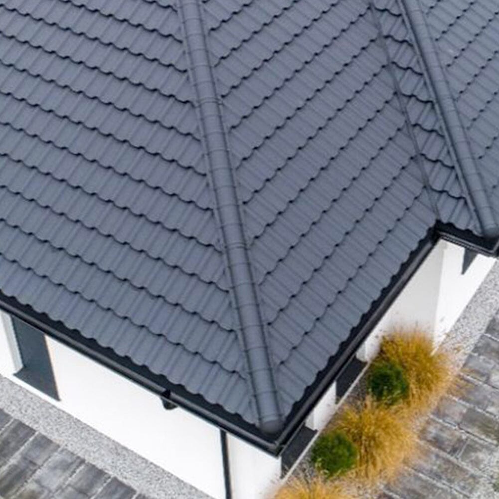 Half Round Ridge Tile Stone Coated Metal Roofing 10pcs Roofing Living and Home 