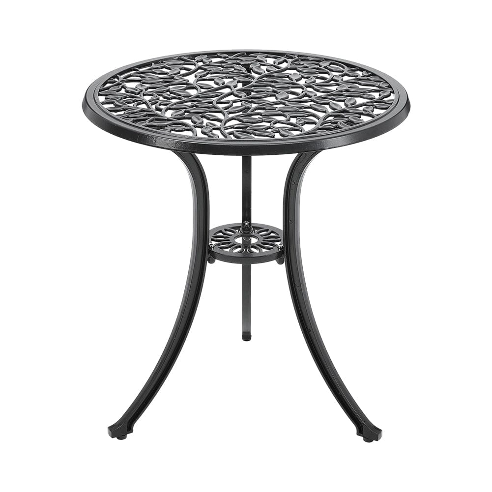 3pcs Black Cast Aluminum Bistro Table and Chairs Set Living and Home