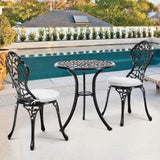 3pcs Black Cast Aluminum Bistro Table and Chairs Set Garden Dining Sets Living and Home 