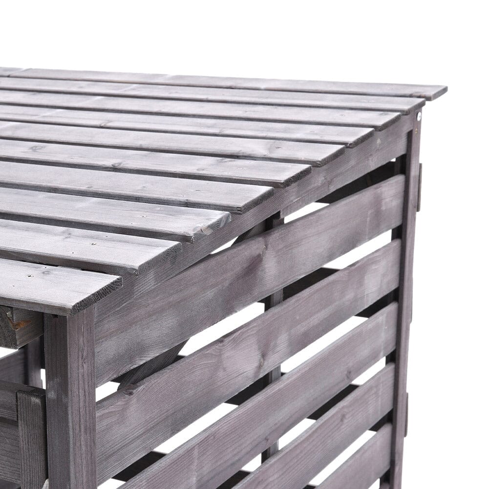 Livingandhome Outdoor Spruce Wood Trash Can Storage Shed Living and Home 