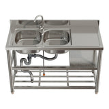 Stainless Steel One Compartment Sink with Shelves Living and Home 