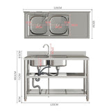 Stainless Steel One Compartment Sink with Shelves Living and Home 