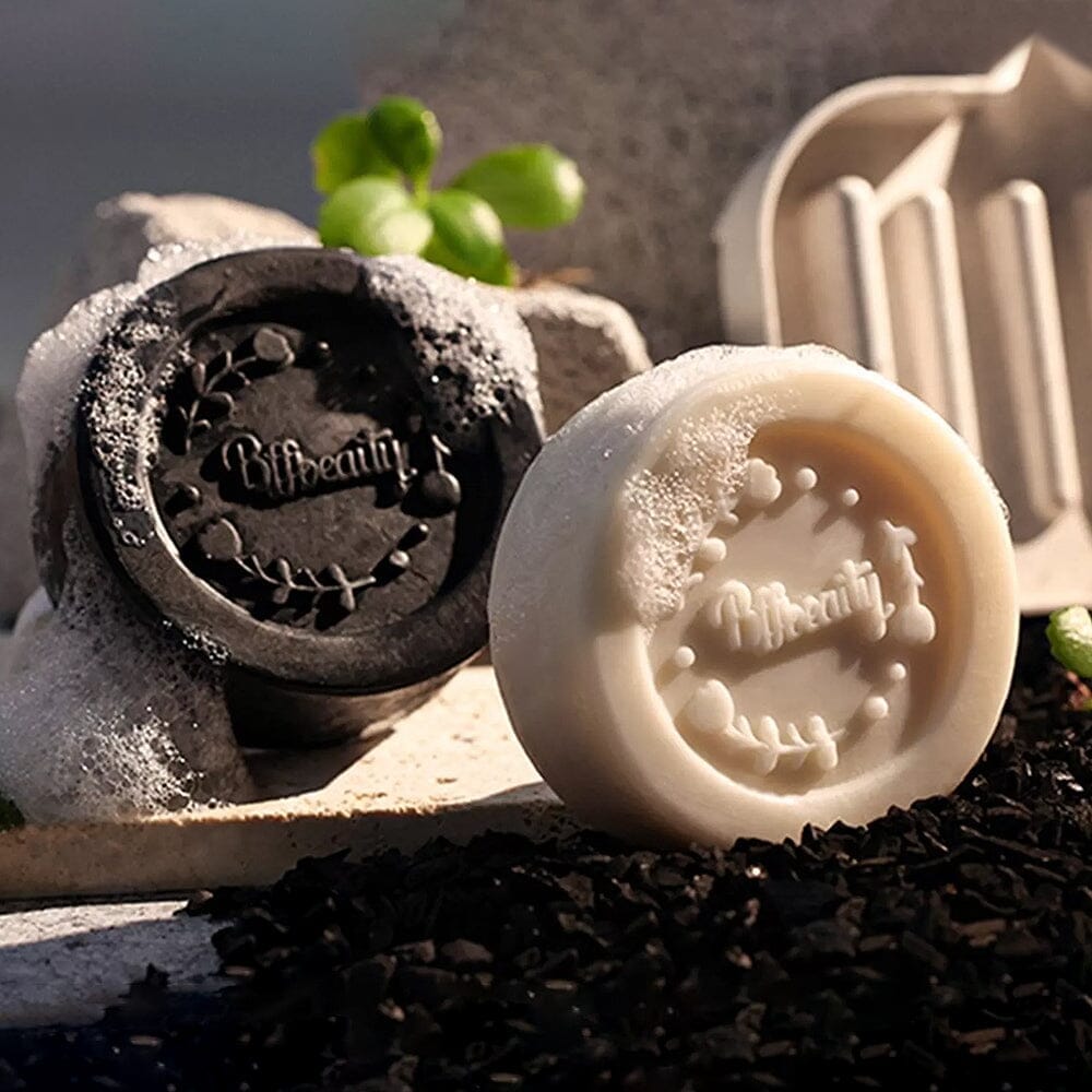 ‍Facial Cleansing Soap Bars 2 Pcs Moisturizing Charcoal Soap (100% off) Living and Home 