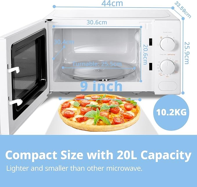 700W 20L Countertop Microwave Oven with Dual Knob Living and Home 