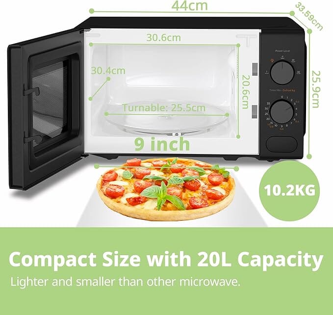 700W 20L Countertop Microwave Oven with Dual Knob Living and Home 