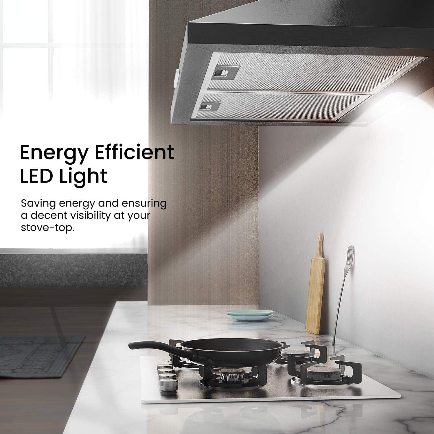 Black 60CM/ 90CM Wall-mounted 3-Speed Chimney Range Hood Cooker Extractor Living and Home 