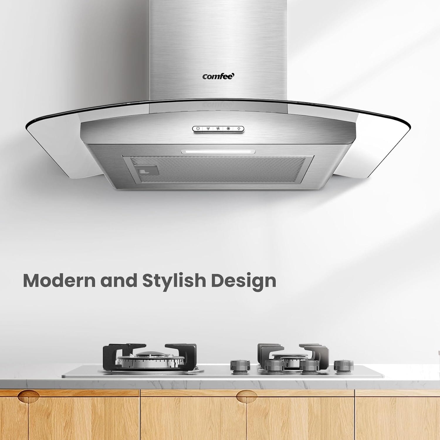 60cm Chimney Cooker Range Hood Kitchen Extractor with 3-Speed Modes Living and Home 