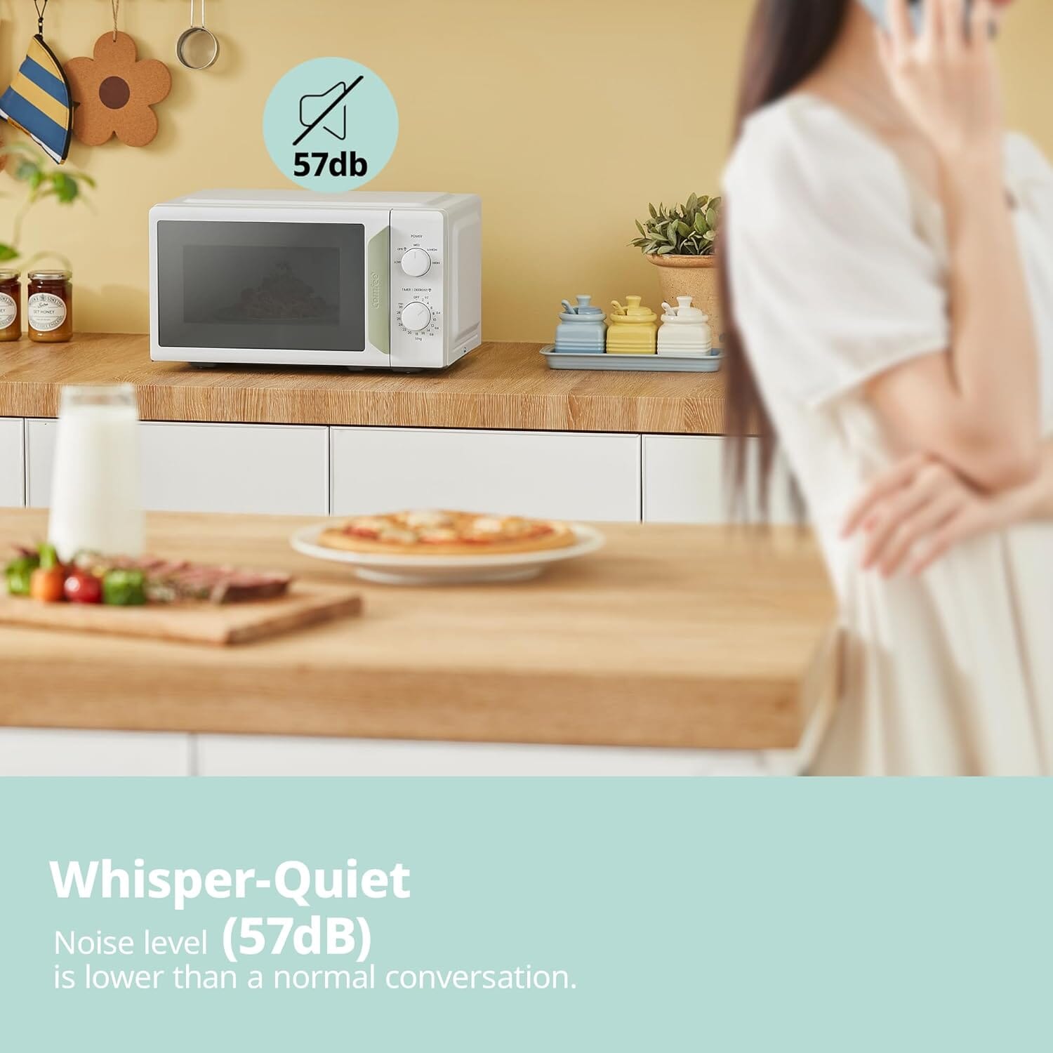 700W White 19L 5-level Power Kitchen Manual Microwave Oven with Timer Living and Home 