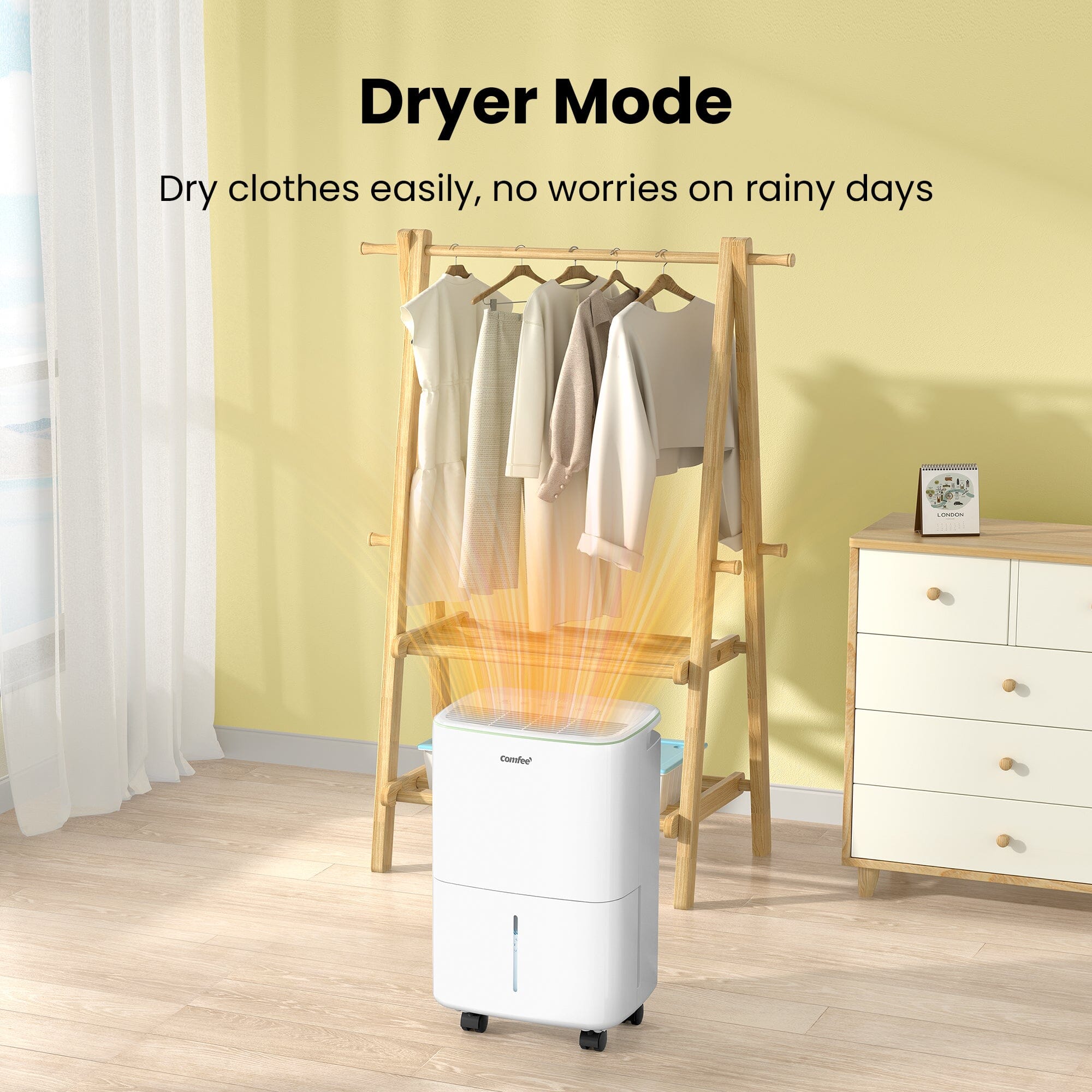 COMFEE' Aqua Dry 12L/DAY Dehumidifier for Home with 2.5L Water Tank Living and Home 