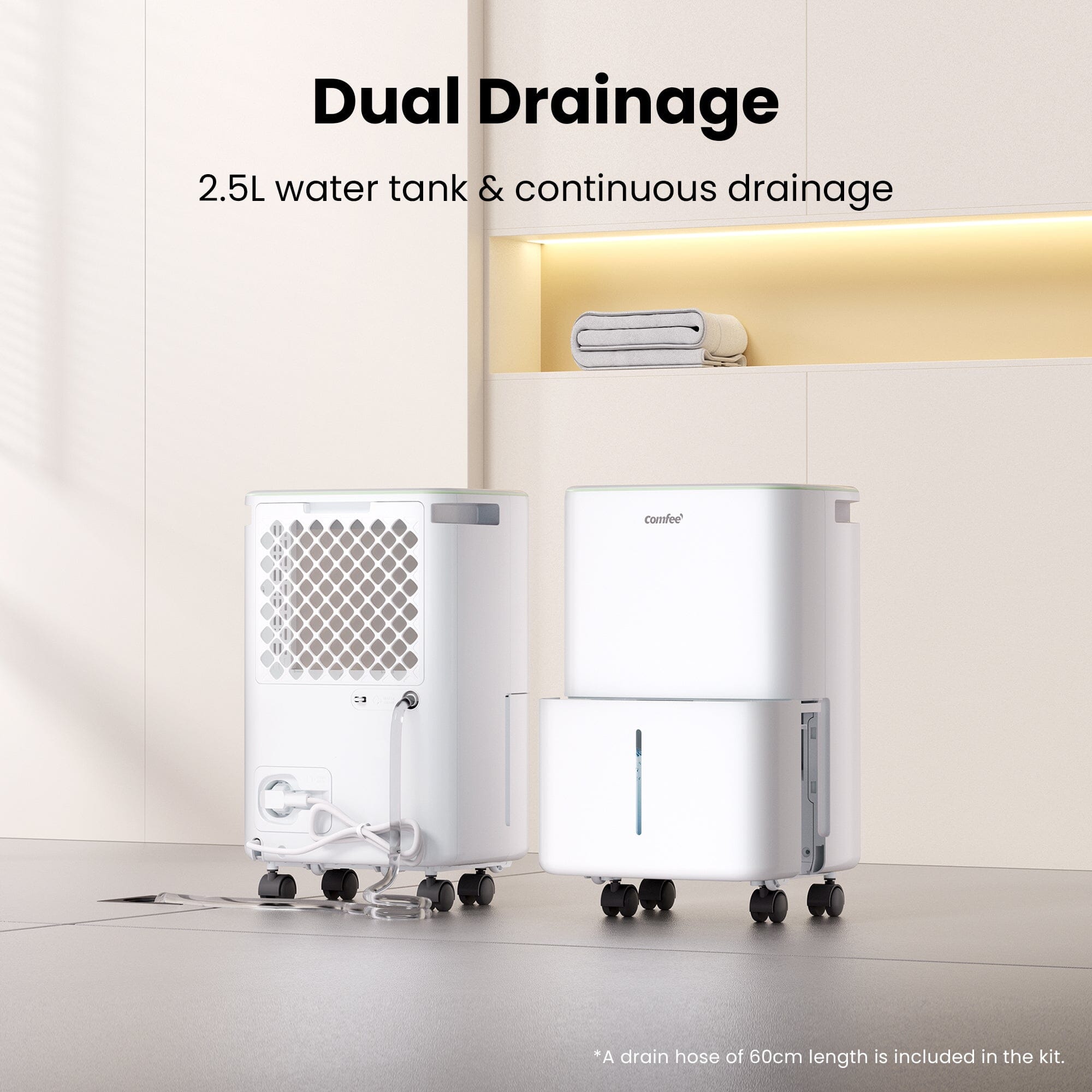 COMFEE' Aqua Dry 12L/DAY Dehumidifier for Home with 2.5L Water Tank Living and Home 