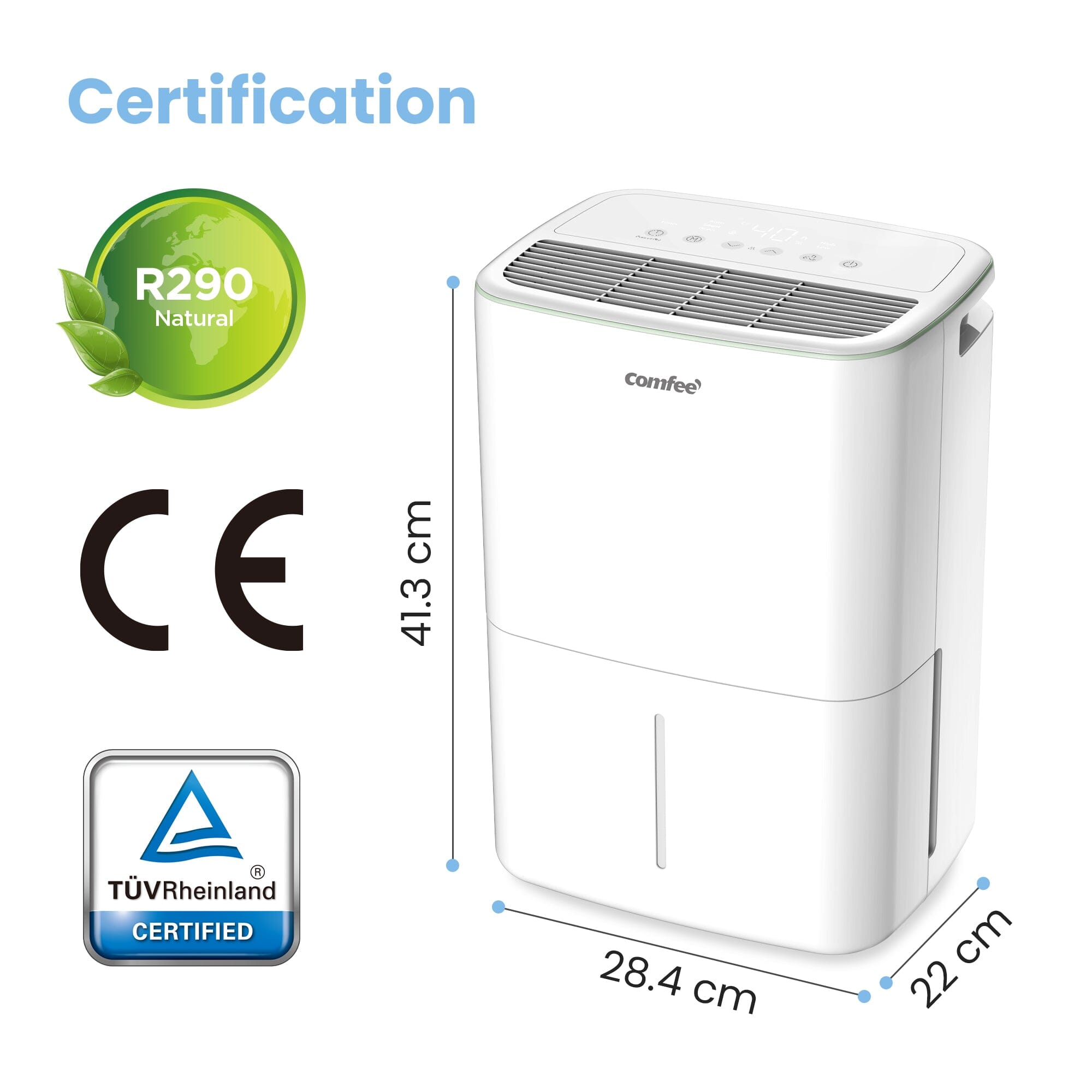 COMFEE' Aqua Dry 12L/DAY Dehumidifier for Home with 2.5L Water Tank Living and Home 