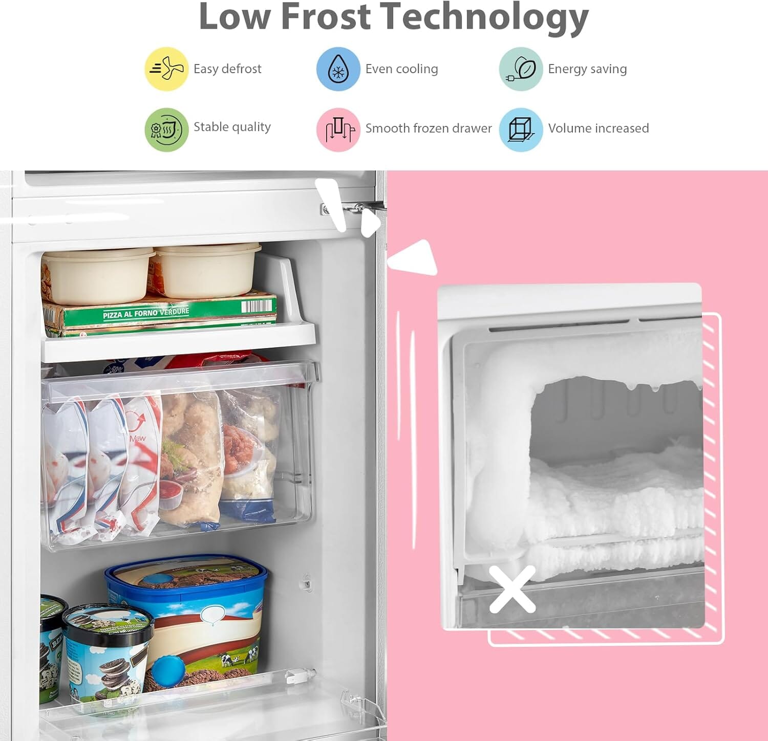 174L Freestanding Low Frost Fridge Freezer Living and Home 
