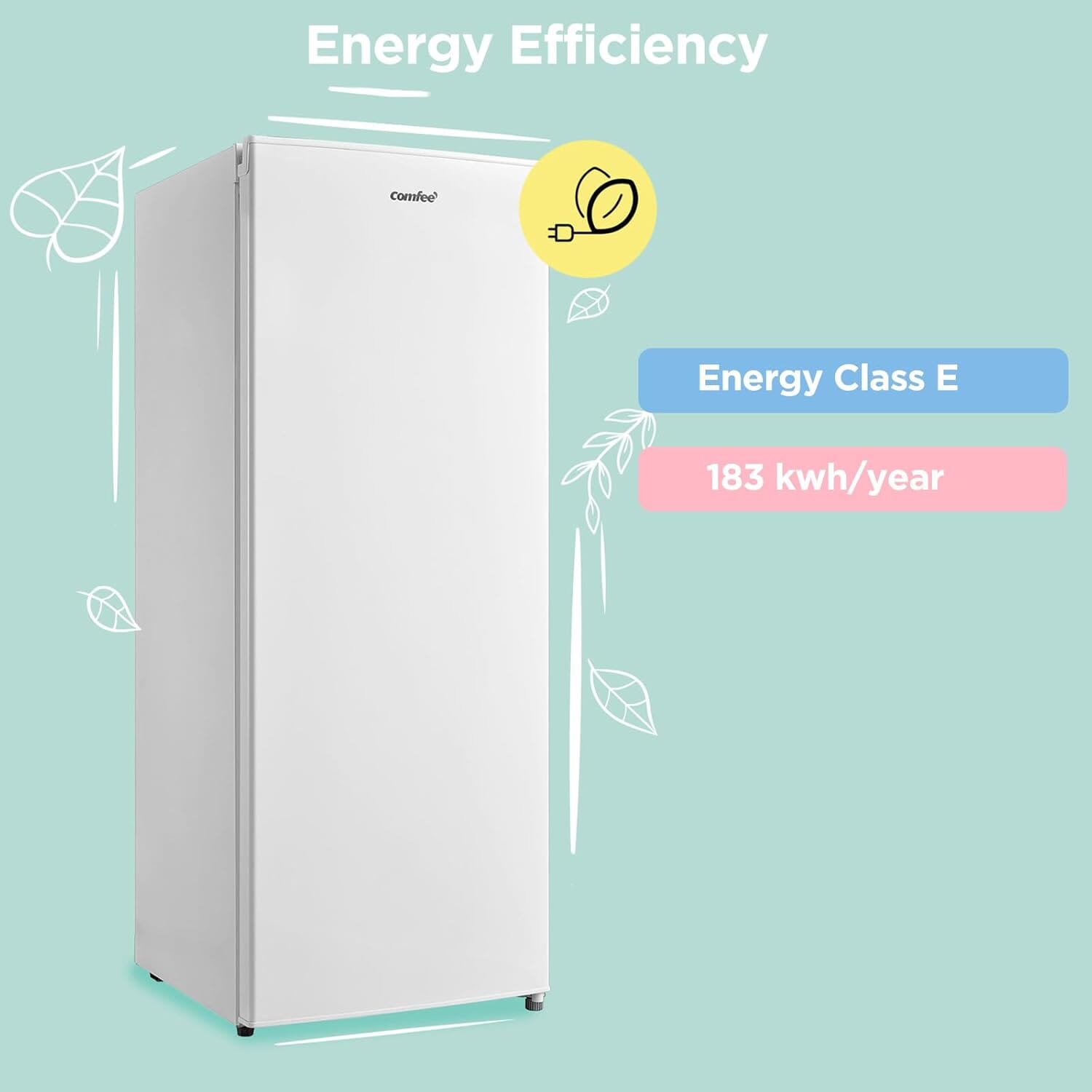 COMFEE' RCU160WH2UK(E) 160 Litre Freestanding Upright Freezer Living and Home 