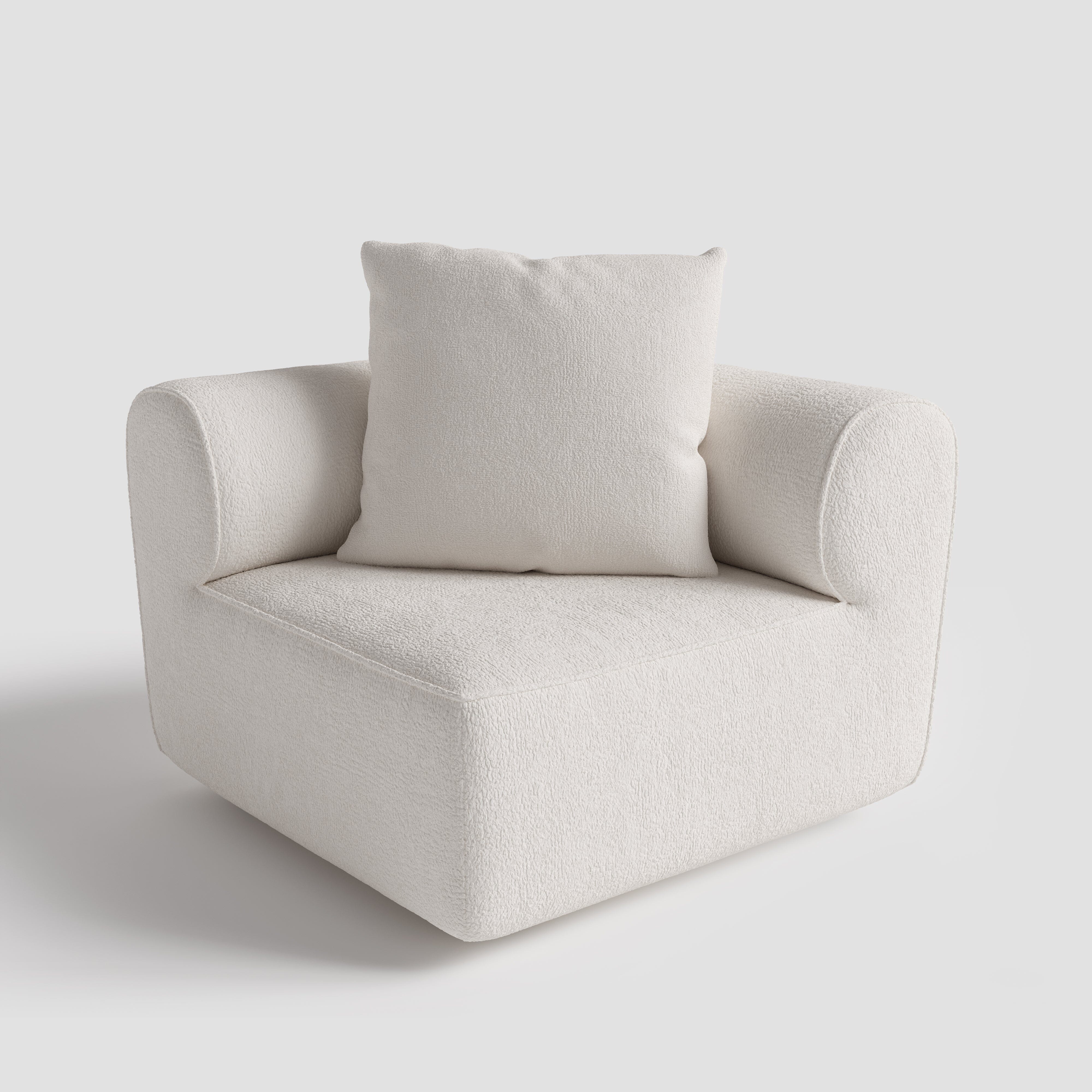 The Plump Modular Bouclé Sofa with Integrated Storage Cottonfy UK Block A 
