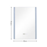 Anti-Fog Aluminum LED Touch Switch Bathroom Vanity Mirror with Clock Bathroom Mirrors Living and Home 