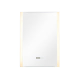 Anti-Fog Aluminum LED Touch Switch Bathroom Vanity Mirror with Clock Bathroom Mirrors Living and Home 