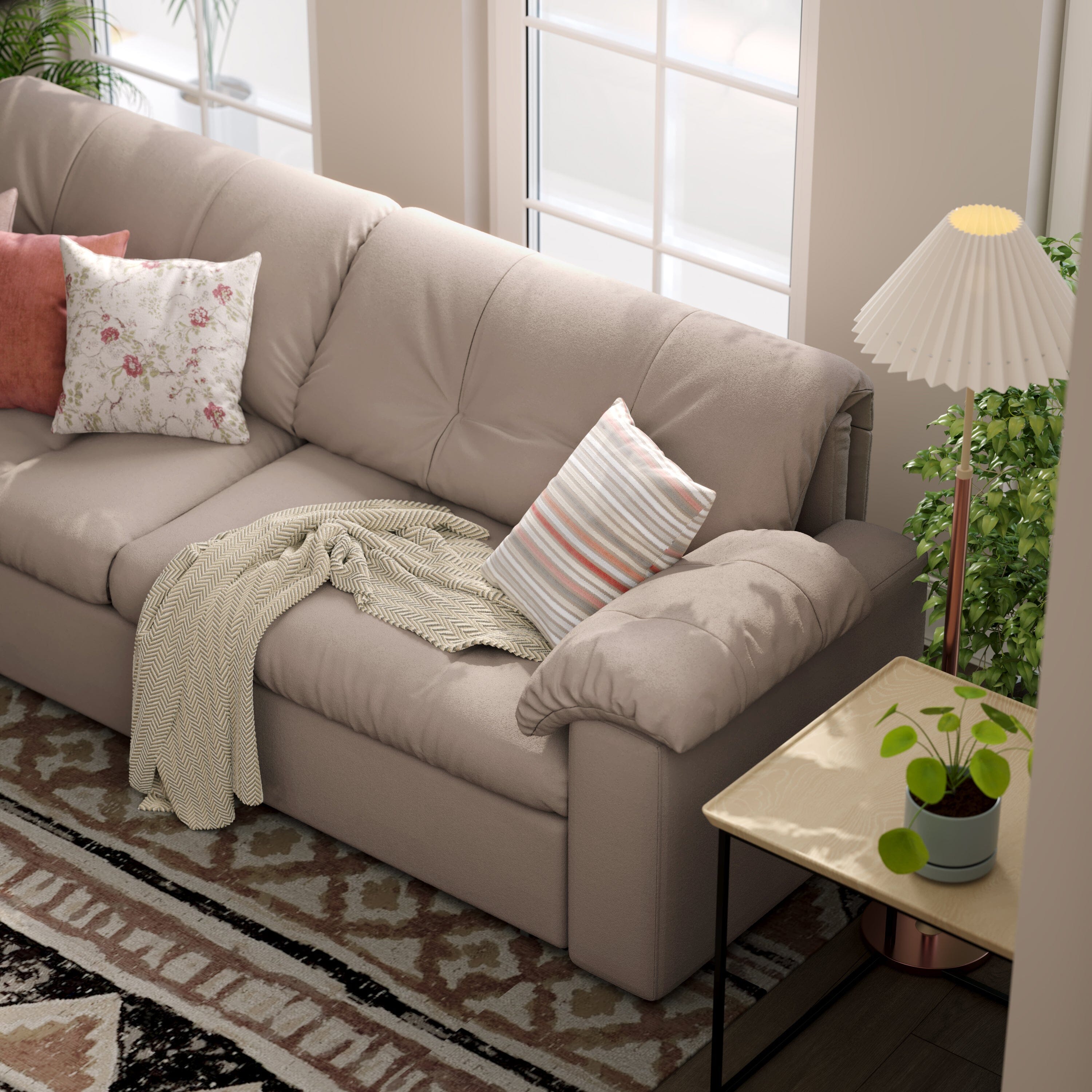 Cottonfy Multifunctional Sleeper 3 Seater Sofa Bed with Storage Space Cottonfy UK 