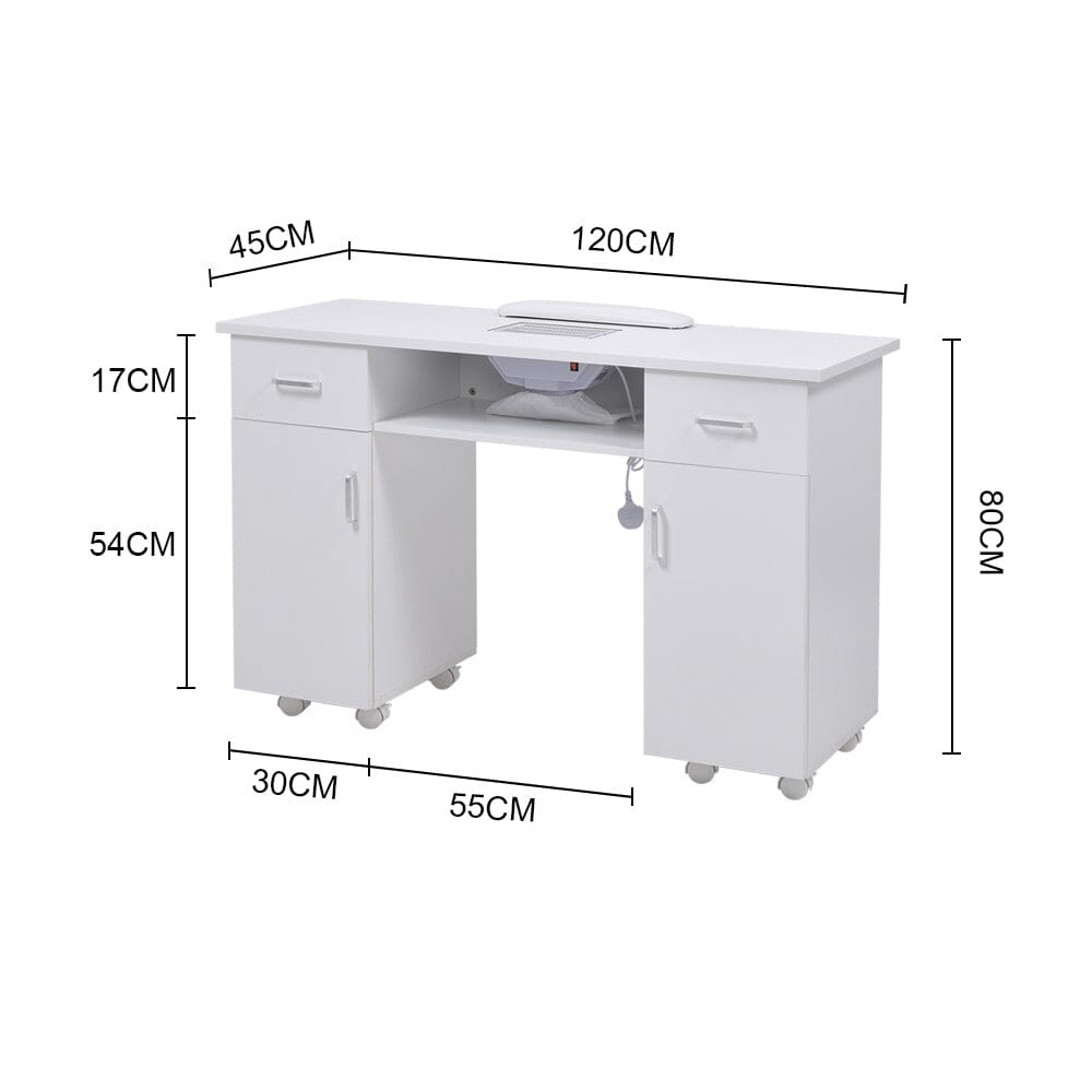Wheeled Manicure Table with Electric Dust Extractor Dressing Tables Living and Home 