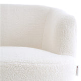 White Boucle Teddy Fabric Armchair with Metal Legs Tub Chairs Living and Home 