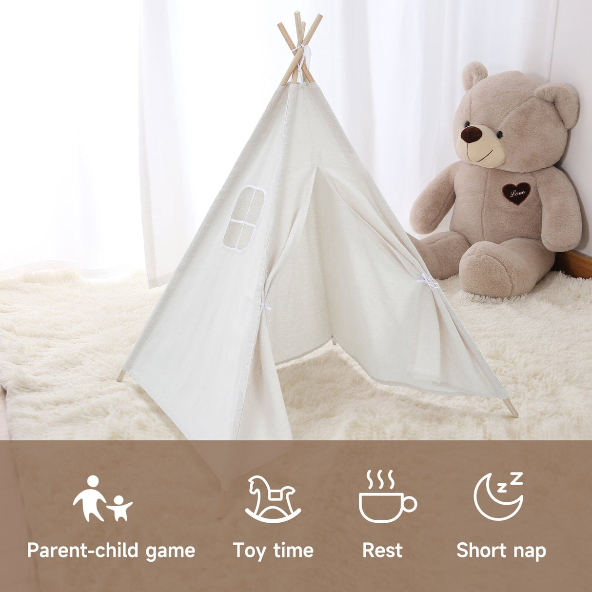 Children Indian Tent Teepee Kids Indoor Play House Living and Home 