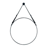 Retro Round Hanging Mirror with Adjustable Leather Strap Living and Home 