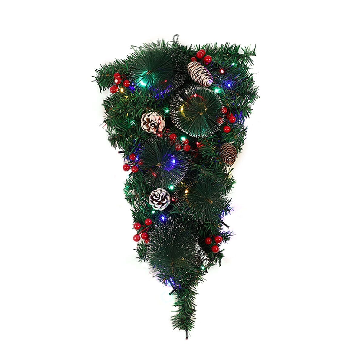 ‍Christmas Wreath Vine 60cm with LED Hanging Tree (With Lights) (100% off) Living and Home 