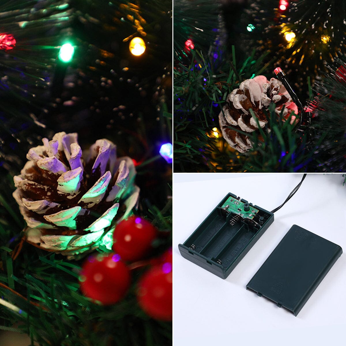 Christmas Wreath Vine 60cm with LED Hanging Tree (With Lights) Living and Home 