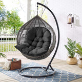 Thick Hanging Egg Swing Chair Cushion Black/Dark Grey/Light Grey Living and Home Black 