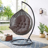 Thick Hanging Egg Swing Chair Cushion Black/Dark Grey/Light Grey Living and Home Dark Grey 