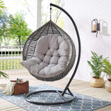 Thick Hanging Egg Swing Chair Cushion Black/Dark Grey/Light Grey Living and Home Light Grey 