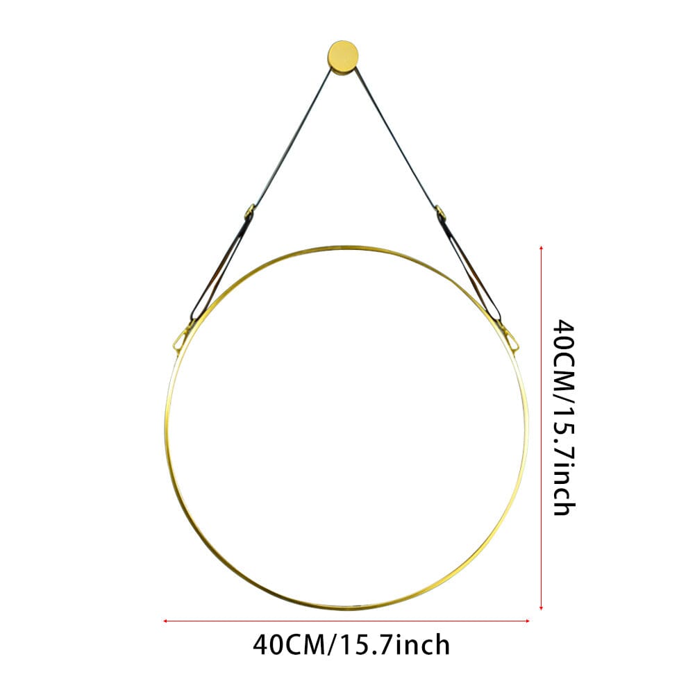 Scandinavian Minimalist Adjustable Round Hanging Mirror – 40cm Gold Finish Living and Home 