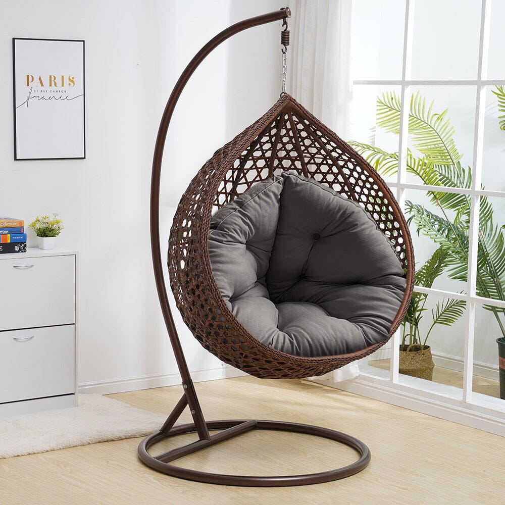 Hanging Chair Cushion – Full Grey Linen Cotton Seat Pad Lightsin UK 