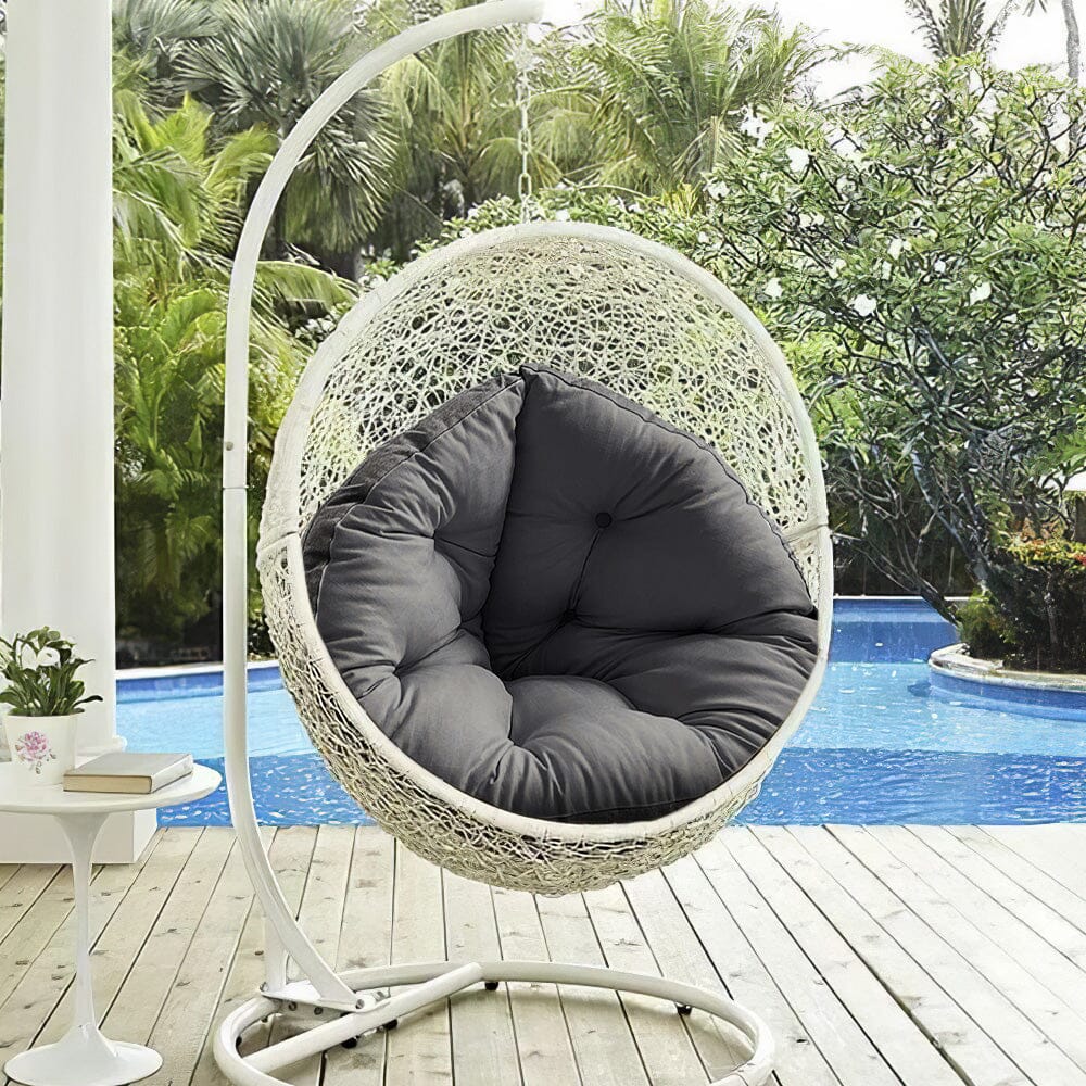 Hanging Chair Cushion – Full Grey Linen Cotton Seat Pad Lightsin UK 