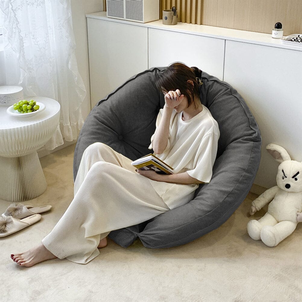 Hanging Chair Cushion – Full Grey Linen Cotton Seat Pad Lightsin UK 