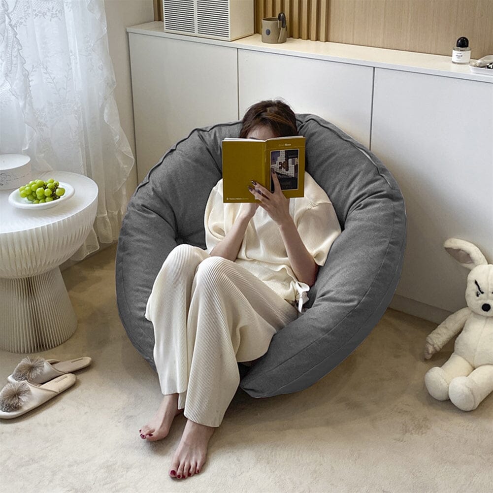 Hanging Chair Cushion – Full Grey Linen Cotton Seat Pad Lightsin UK 