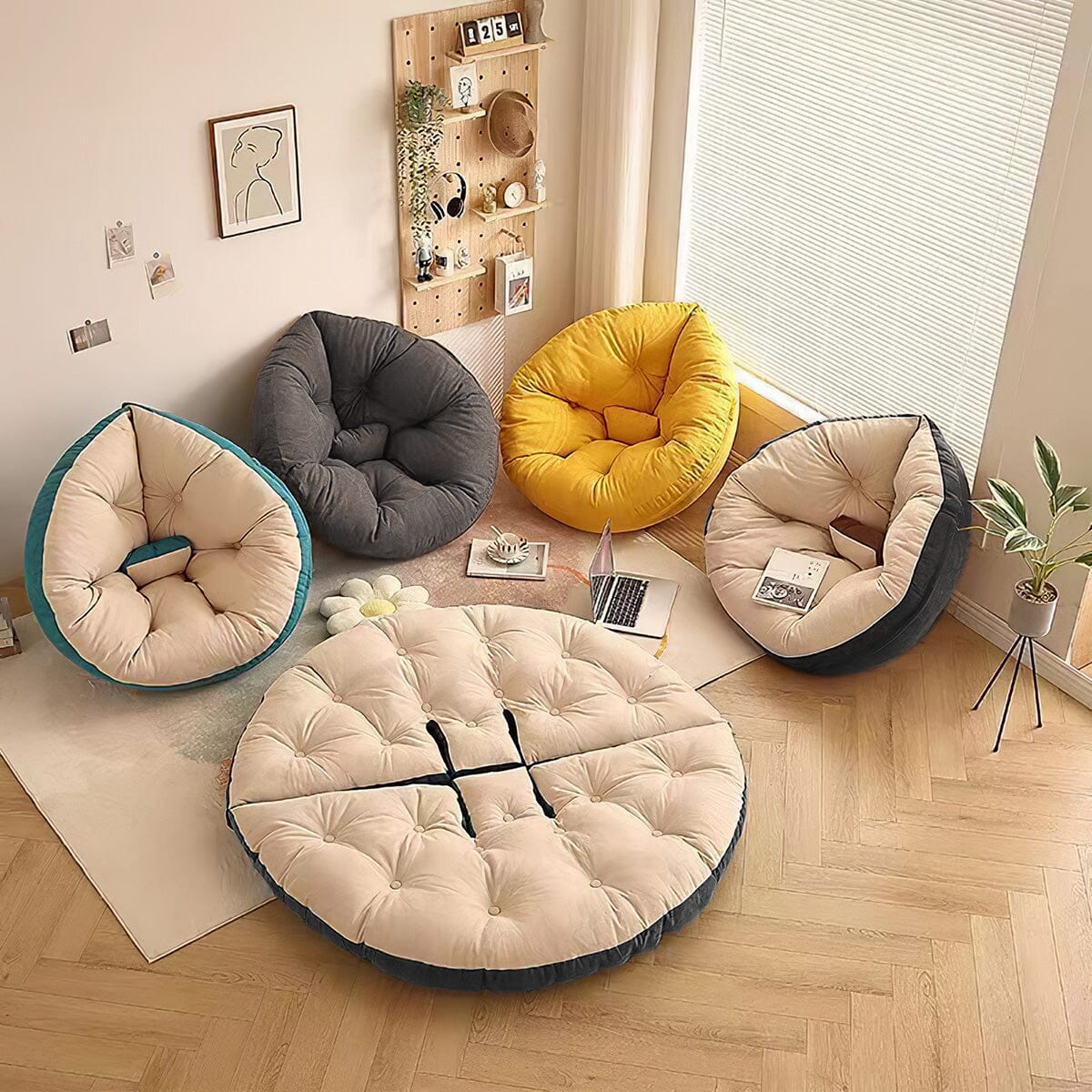 Hanging Chair Cushion – Full Grey Linen Cotton Seat Pad Lightsin UK 