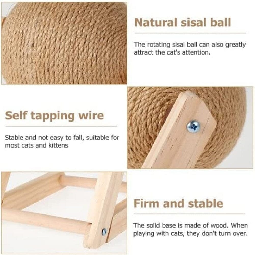 V-Shaped Wooden Cat Scratcher Ball: Fun and Functional Claw Care Living and Home 