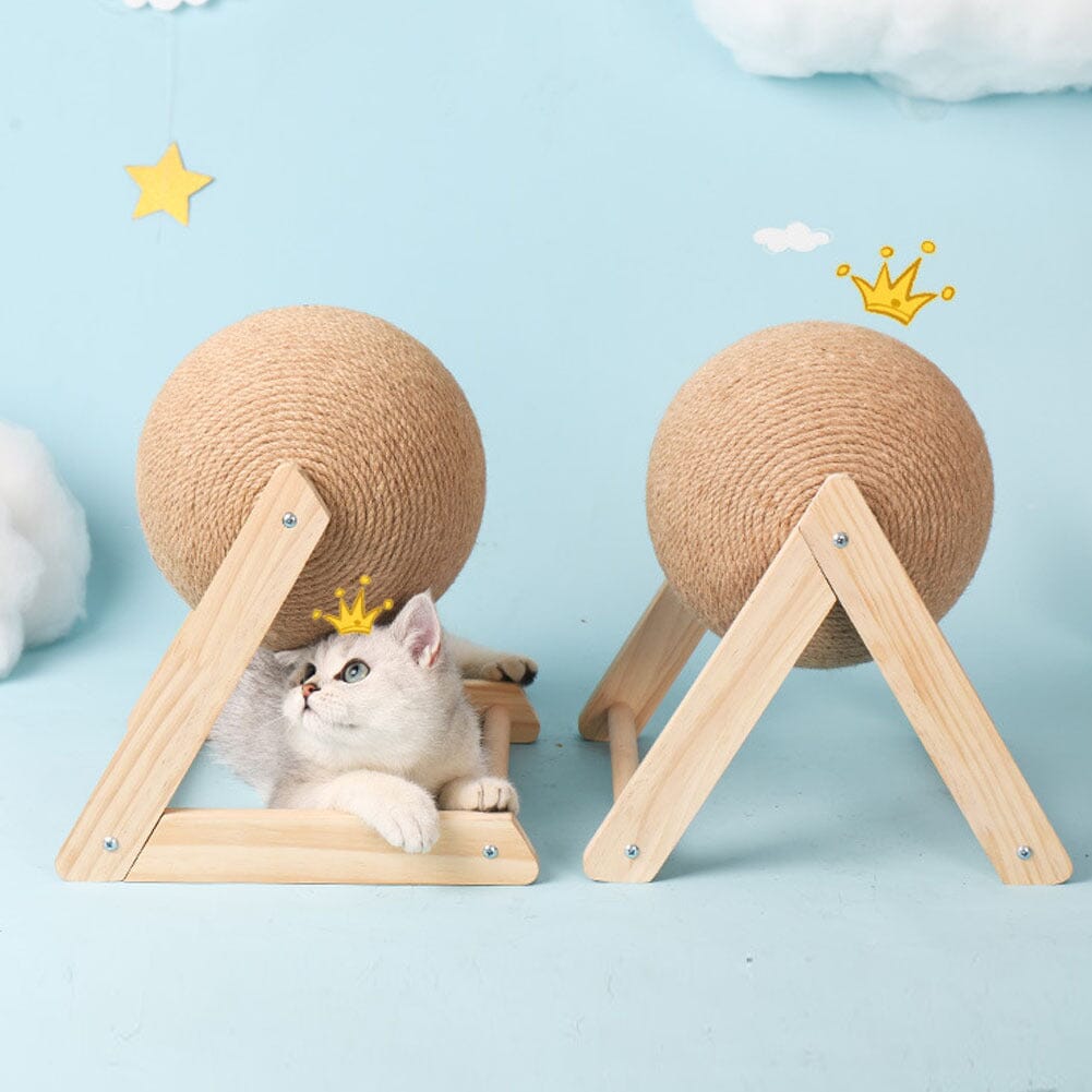 V-Shaped Wooden Cat Scratcher Ball: Fun and Functional Claw Care Living and Home 