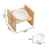 Adjustable Bamboo Single Ceramic Bowl Pet feeder Living and Home 
