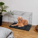 Reinforced Black Pet Cage for Medium to Small Dogs, Cats, and Rabbits Living and Home 