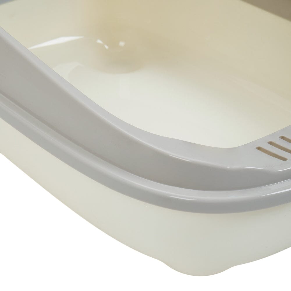 High-Sided Semi-Closed Oval-shaped Cat Litter Box Living and Home 