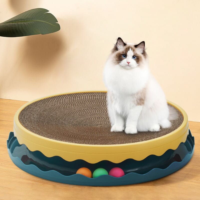Circular Cat Scratching Board with Ball Toy Living and Home 