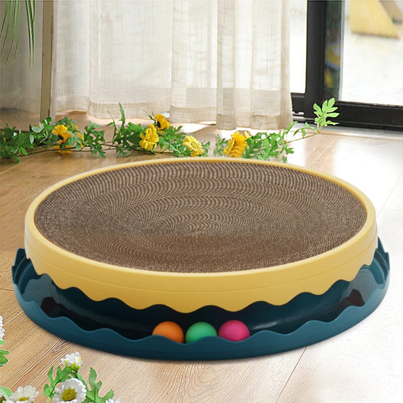 Circular Cat Scratching Board with Ball Toy Living and Home 