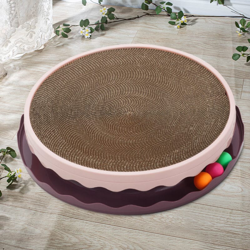 Circular Cat Scratching Board with Ball Toy Living and Home 