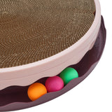 Circular Cat Scratching Board with Ball Toy Living and Home 