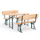 118cm Wide 2 Garden Benches Rustic Wooden Folding Table Set Garden Dining Sets Living and Home 