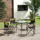 5 Piece Folding Camping Table and Chairs Set Portable with Carrying Bag Garden Dining Sets Living and Home 
