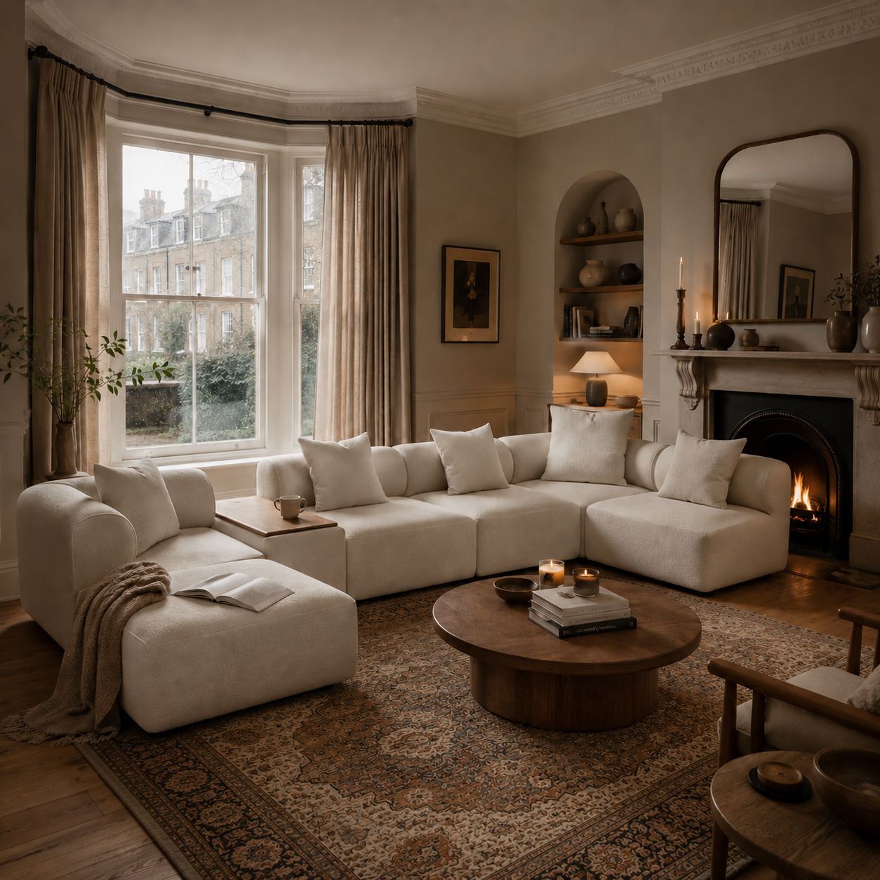 The Plump Modular Bouclé Sofa with Integrated Storage Cottonfy UK 